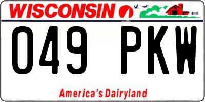 WI license plate 049PKW