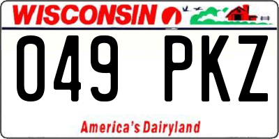 WI license plate 049PKZ