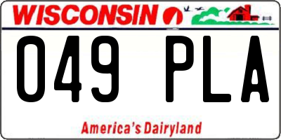 WI license plate 049PLA