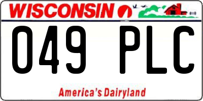 WI license plate 049PLC