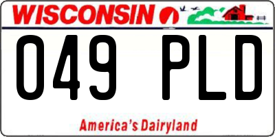 WI license plate 049PLD