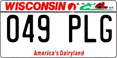 WI license plate 049PLG