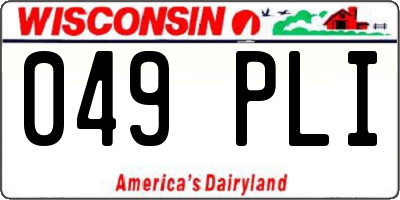 WI license plate 049PLI