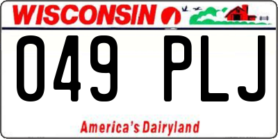 WI license plate 049PLJ