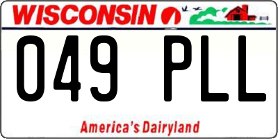 WI license plate 049PLL