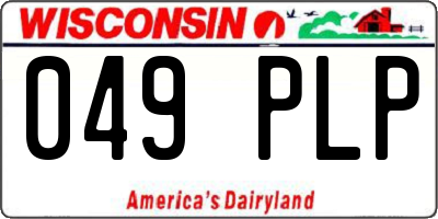 WI license plate 049PLP