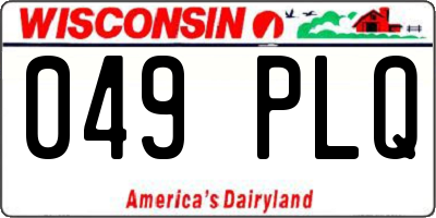 WI license plate 049PLQ