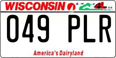 WI license plate 049PLR