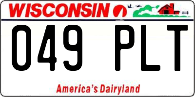 WI license plate 049PLT