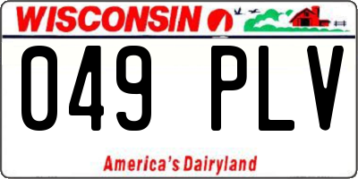 WI license plate 049PLV