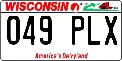 WI license plate 049PLX
