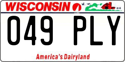 WI license plate 049PLY