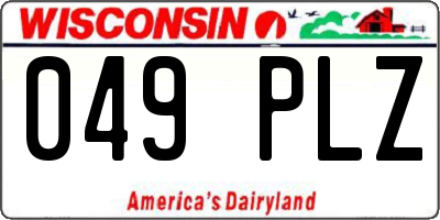 WI license plate 049PLZ