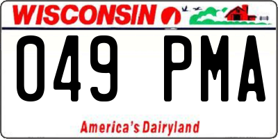 WI license plate 049PMA