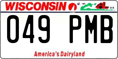 WI license plate 049PMB
