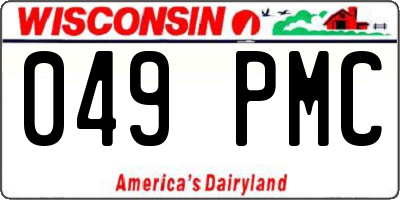 WI license plate 049PMC