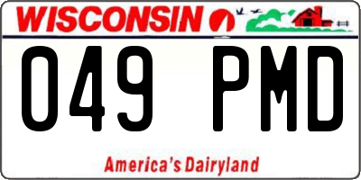 WI license plate 049PMD