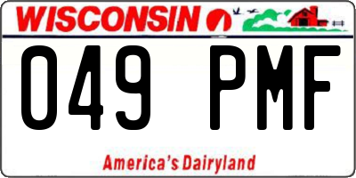 WI license plate 049PMF