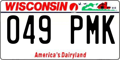 WI license plate 049PMK