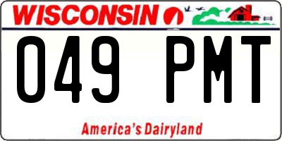 WI license plate 049PMT
