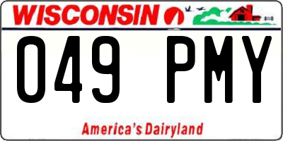 WI license plate 049PMY