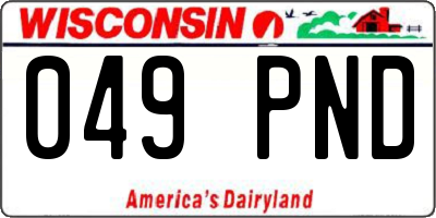 WI license plate 049PND