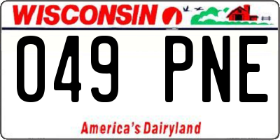 WI license plate 049PNE