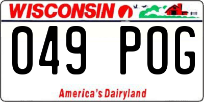 WI license plate 049POG