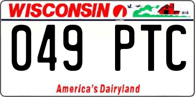 WI license plate 049PTC