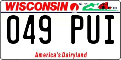 WI license plate 049PUI