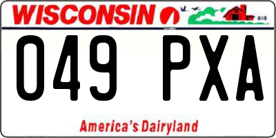 WI license plate 049PXA