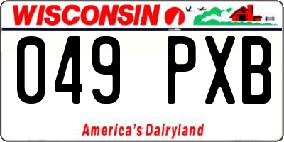 WI license plate 049PXB
