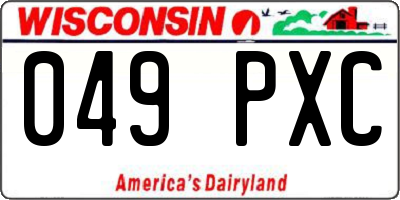 WI license plate 049PXC