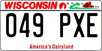 WI license plate 049PXE