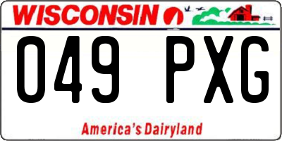 WI license plate 049PXG