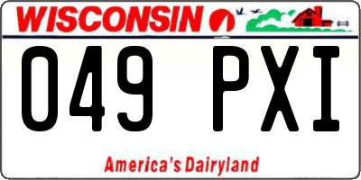 WI license plate 049PXI