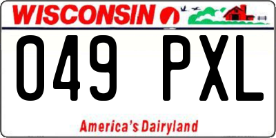 WI license plate 049PXL