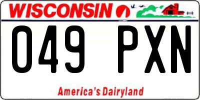 WI license plate 049PXN