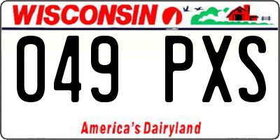 WI license plate 049PXS