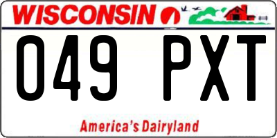WI license plate 049PXT