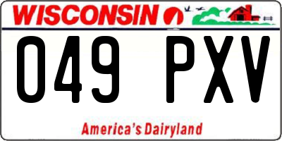 WI license plate 049PXV