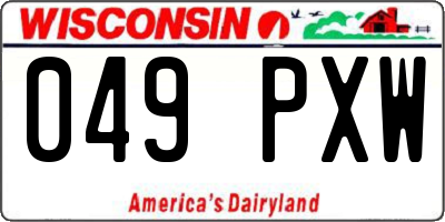 WI license plate 049PXW
