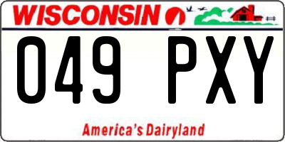WI license plate 049PXY