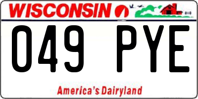 WI license plate 049PYE
