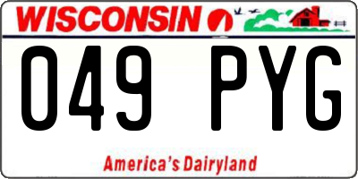 WI license plate 049PYG