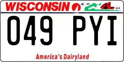 WI license plate 049PYI