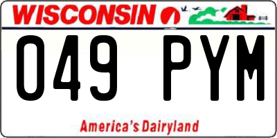WI license plate 049PYM