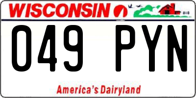 WI license plate 049PYN