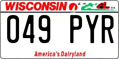 WI license plate 049PYR
