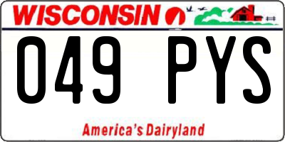 WI license plate 049PYS